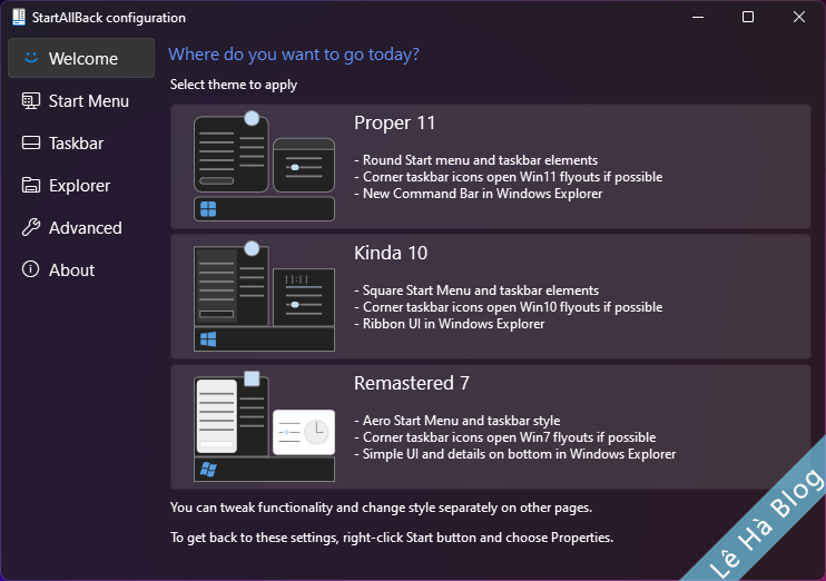 StartAllBack - Tuỳ biến Start Menu, Taskbar cho Windows 11 - Lehait.net